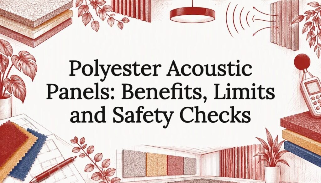 Sketch of acoustic panels and sound waves